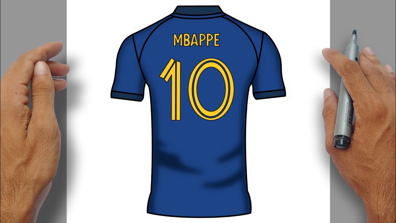 How to Draw KYLIAN MBAPPE 10 France Shirt | World Cup 2026 Jersey 