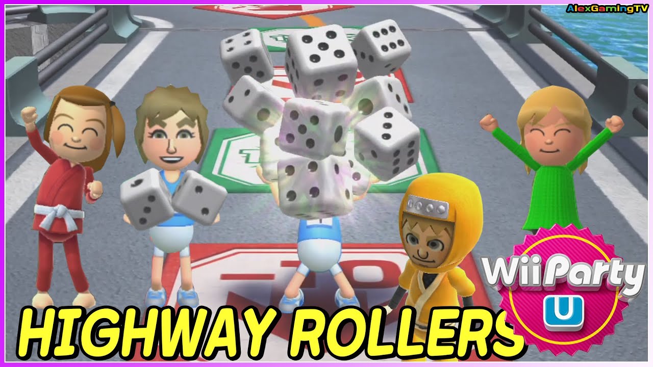 Wii Party U - Highway Rollers (Master Com) Alex vs Polly vs Olga vs Joost | AlexGamingTV