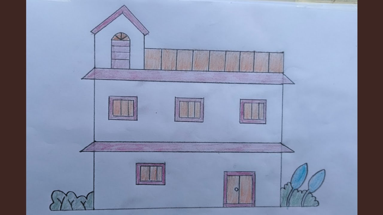 Beautiful House Drawing | Easy Step by Step House Sketch#HouseDrawing #DrawingTutorial #PencilArt