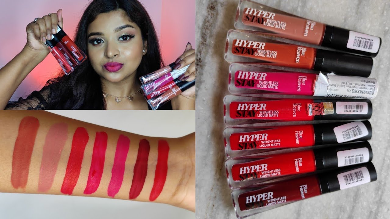 Blue heaven Hyper stay Matte lipstick Swatches|| Are they Really hyper stay ? ||honest Review
