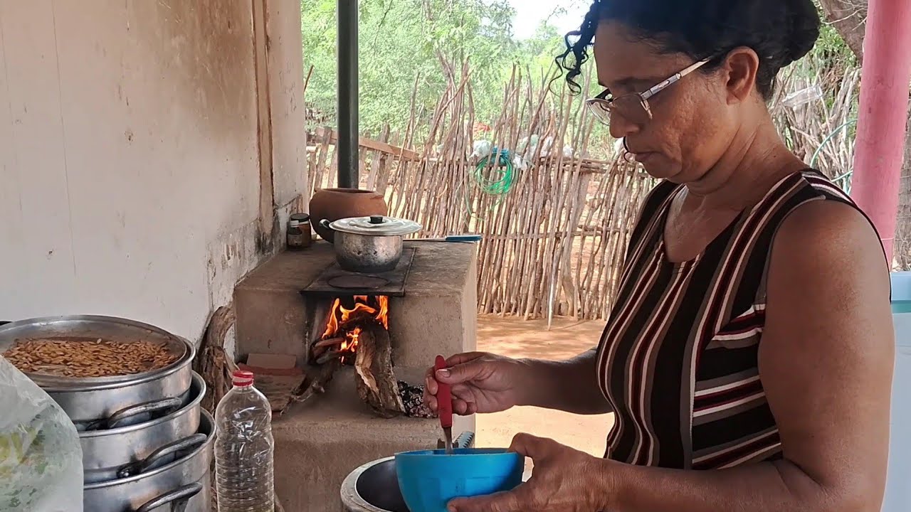 Fiz baião de feijão verde com pequi 