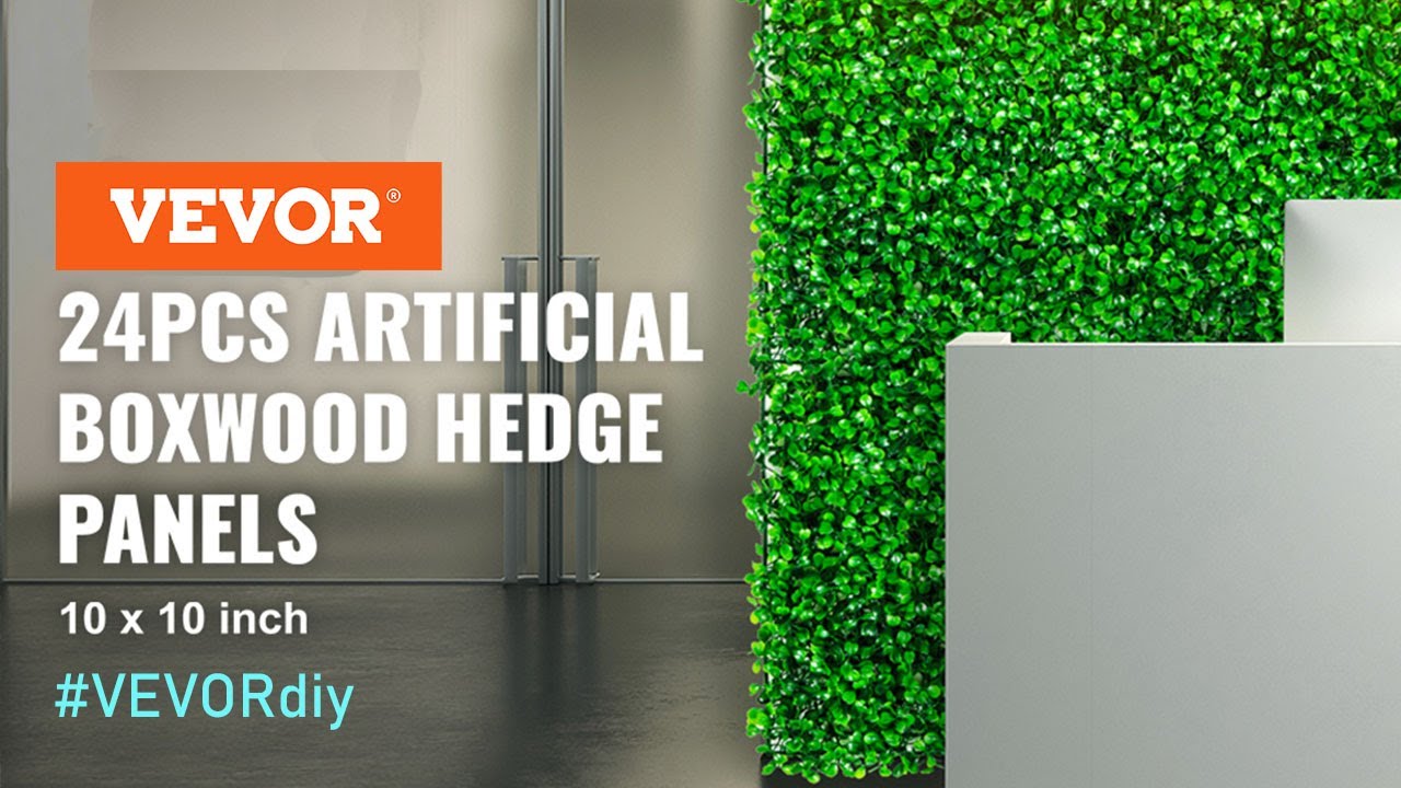 VEVOR Boxwood Hedge Panels, Fake Hedge for Decor Privacy Fence Indoor, Outdoor Garden Backyard