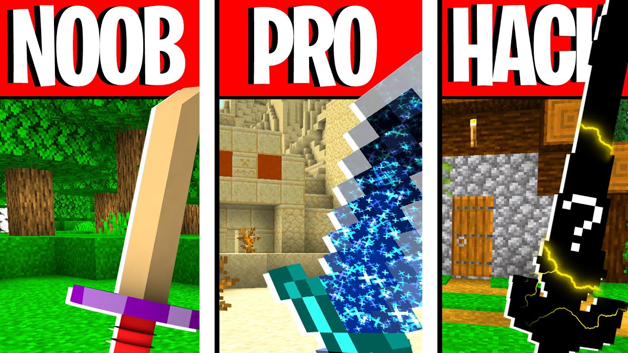 SPADA NOOB VS PRO VS HACKER SU MINECRAFT - ITA
