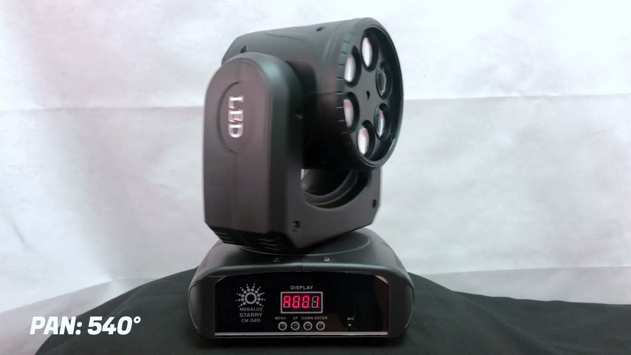 STARRY DEMO. Mini cabeza 6 leds bee eyes y láser verde multipuntos. Megaluz Profesional.