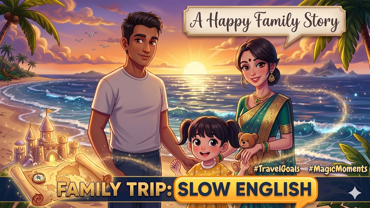 Story: A Happy Family | A1-A2 Level | Slow English Listening & Speaking Practice (with subtitles)