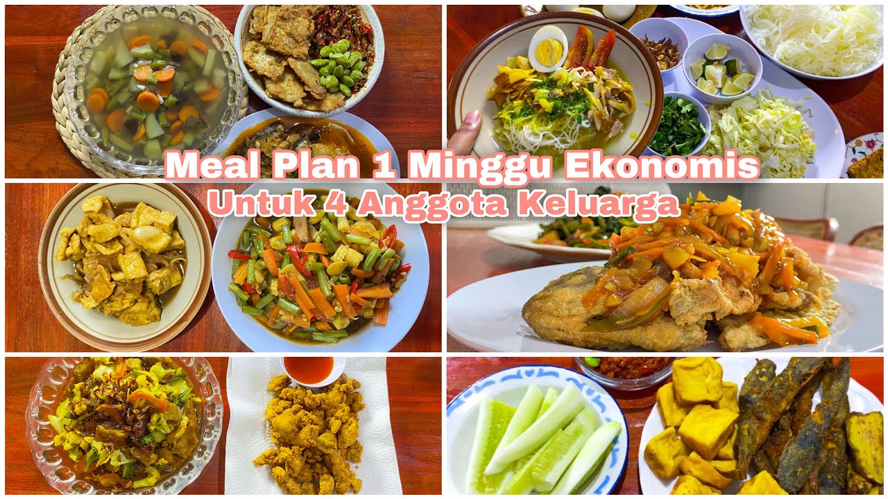 MEAL PLAN 1 Minggu Full  HEMAT || Untuk 4 Orang Anggota Keluarga✅