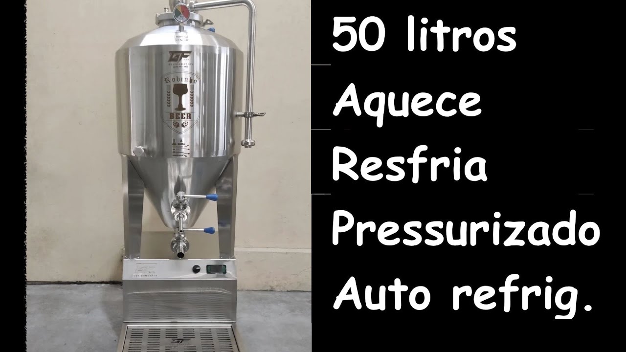 Fermentador pressurizado com aquecimento em inox GF INOX 50L