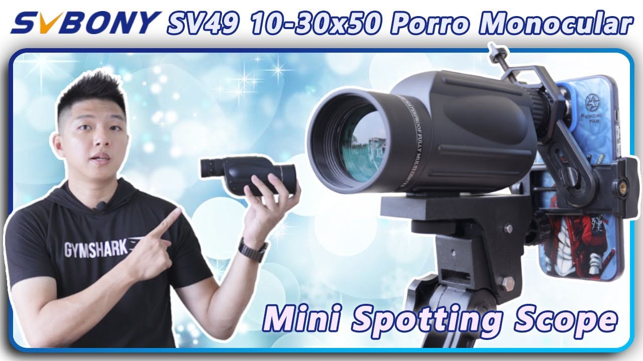 MENARIK!! SVBony SV49 10-30x50 Porro Monocular Telescope - Unboxing & Review Teropong