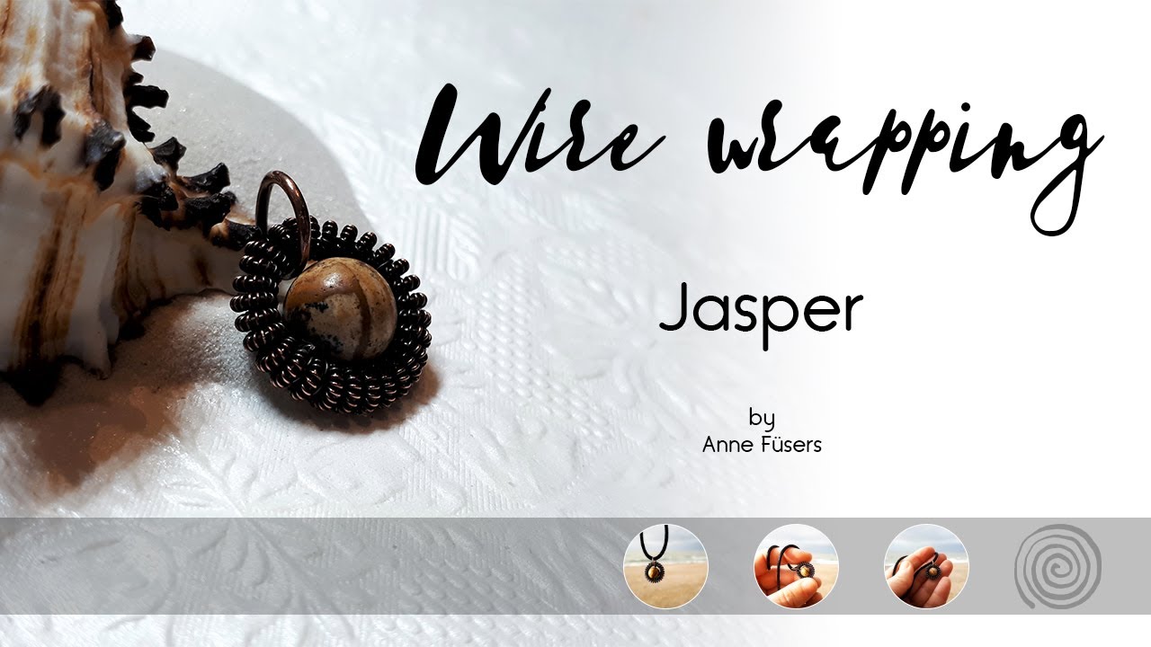 How to wire wrap jewelry: Wire wrapping gemstones | Landscape Jasper bead pendant
