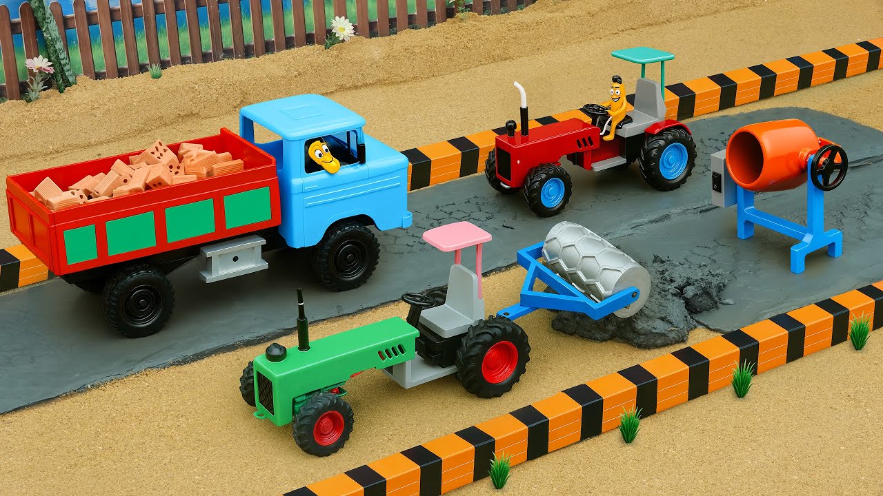 Rescuing a Broken Truck on Rocky Road | DIY Concrete Road Roller Saves the Day