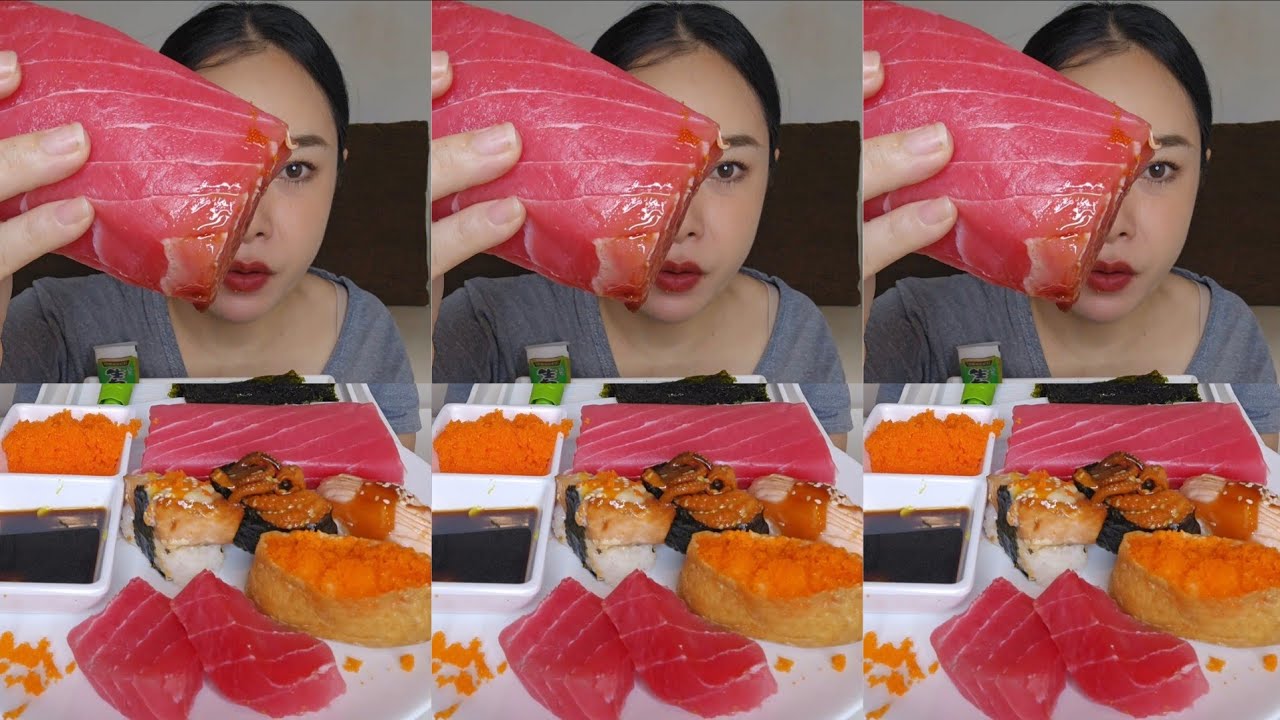 " ซาซิมิทูน่า ชิ้นใหญ่ ซูชิ อร่อยๆ 🍣