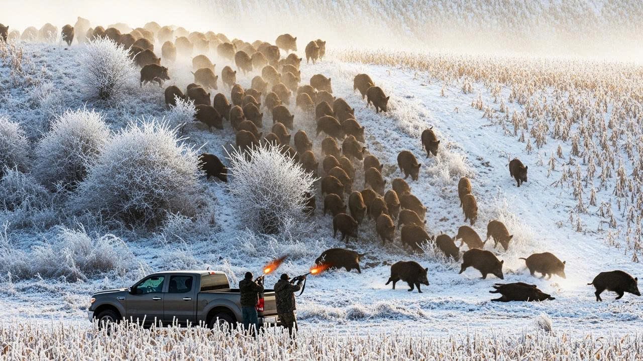 Winter Wild Boar Hunting &ndash; Epic Giant Wild Boar Hunt in the Snow | Extreme Hunting Adventure
