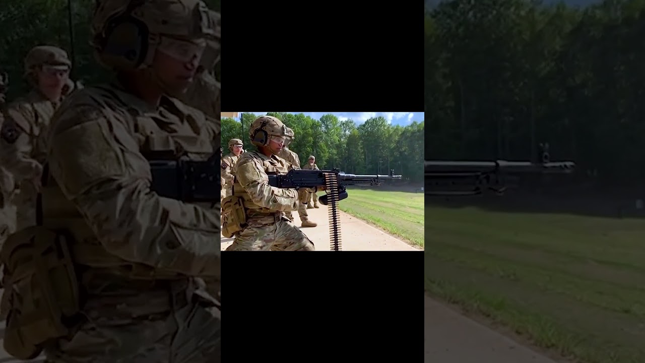 Soldier Firing M249 SAW at Live Fire Range 💪