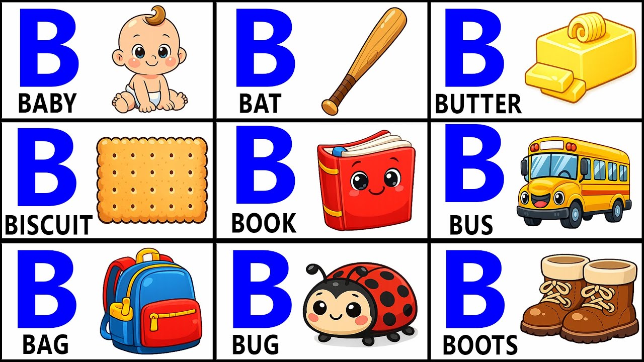 75+ Words  start with B | Phonics letter B | Letter B for Toddlers | Kids Video @Khoshiofficial