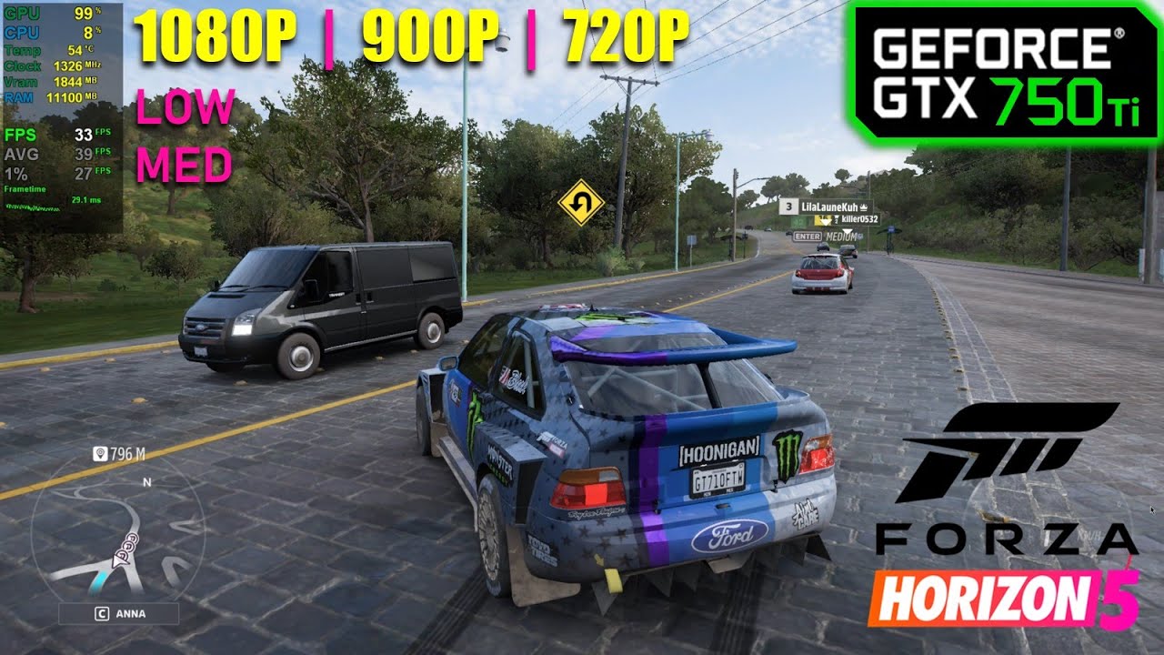 GTX 750 Ti | Forza Horizon 5 - 1080p, 900p, 720p - Low & Medium