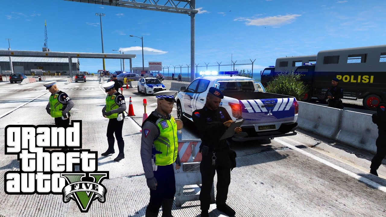 Pengamanan Kendaraan Mudik Di Pelabuhan || GTA 5 Mod Polisi Indonesia