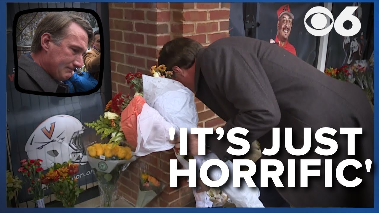 Emotional Governor Youngkin at UVA memorial: 'It’s just horrific'