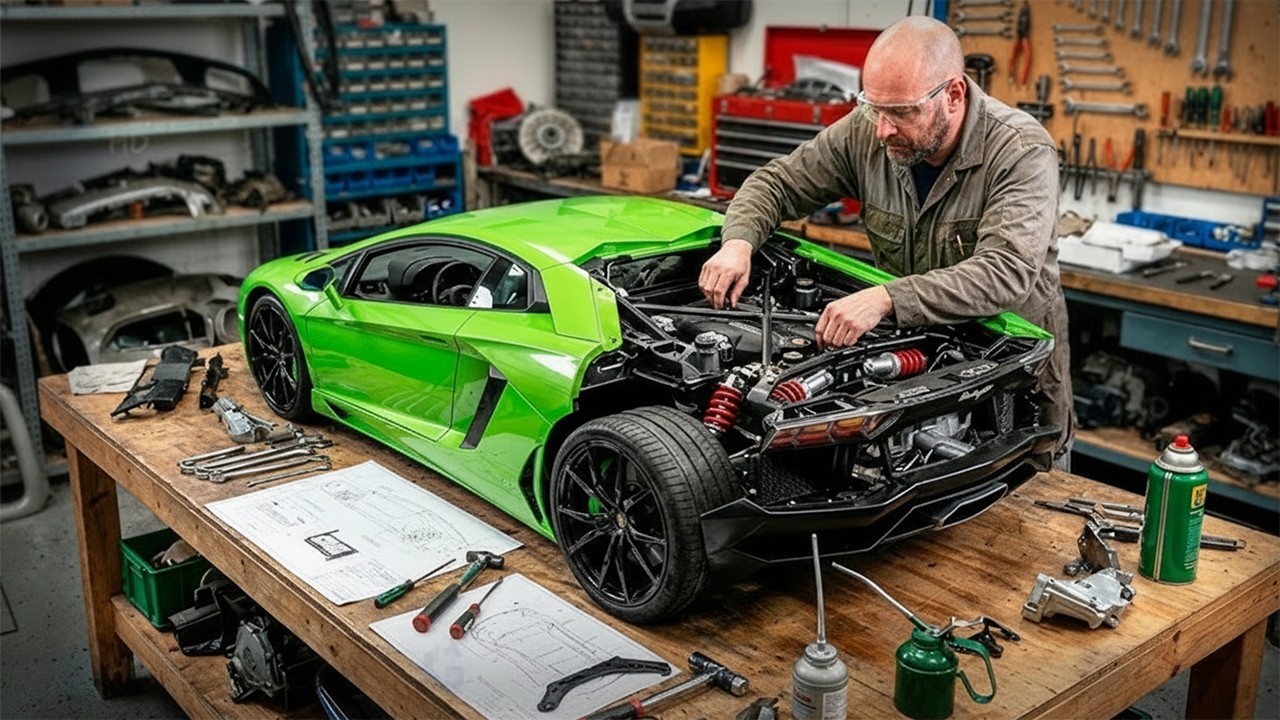 Он собрал RC Lamborghini за 75 000 долларов с настоящим мотором. Весь процесс от начала до конца!