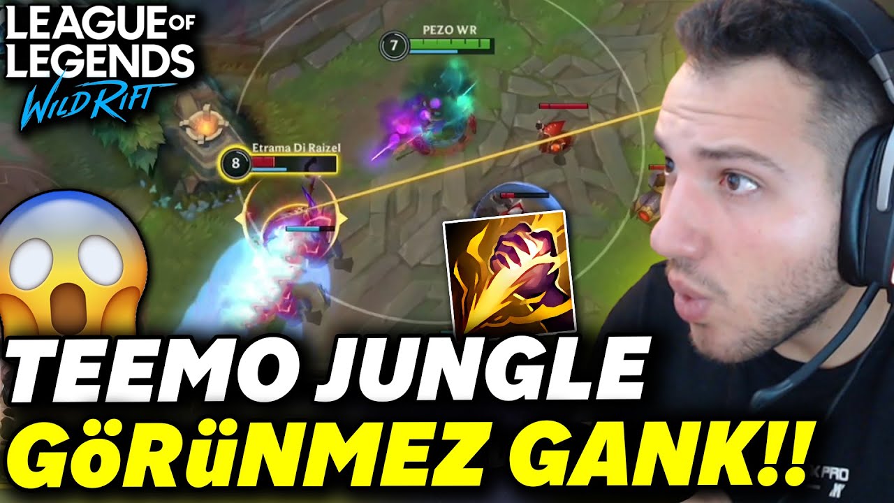 Wild Rift: Orman TEEMO Oynadım! G&ouml;r&uuml;nmez Gank'e Tepki Veremiyolar!! | Creed WR