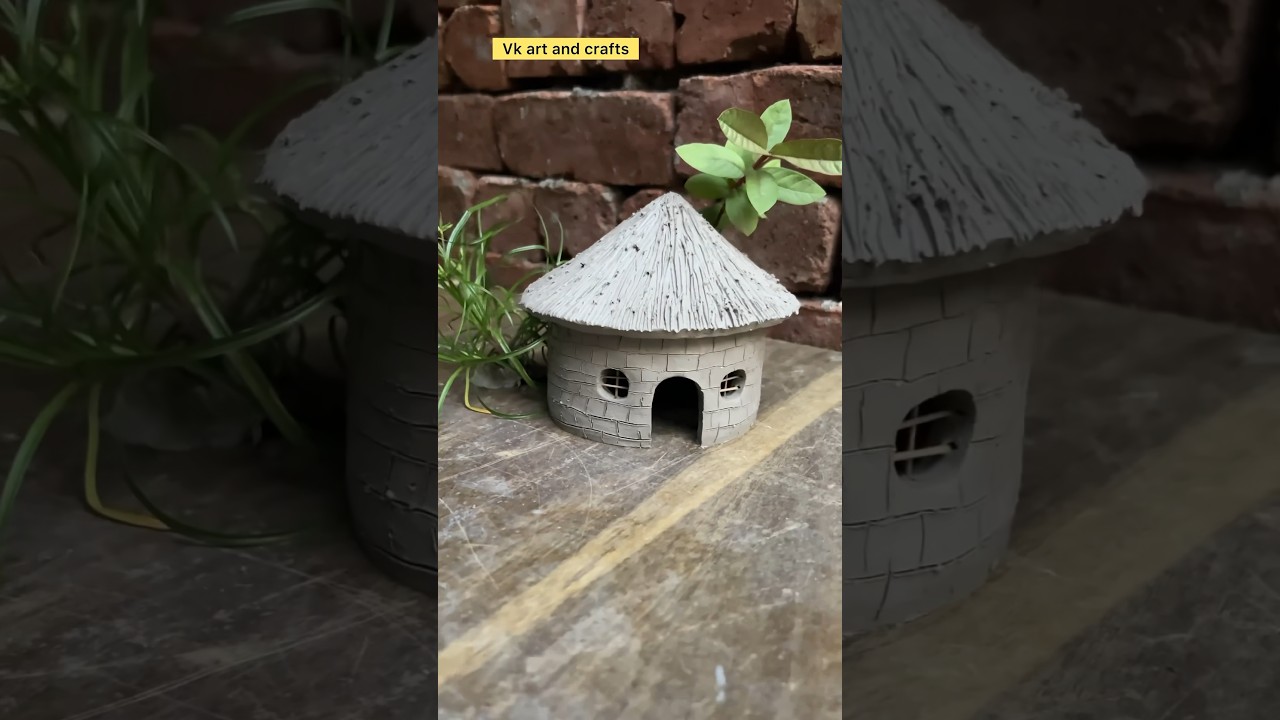 Most beautiful little clay hut🛖#craft #diy #shorts #youtubeshorts