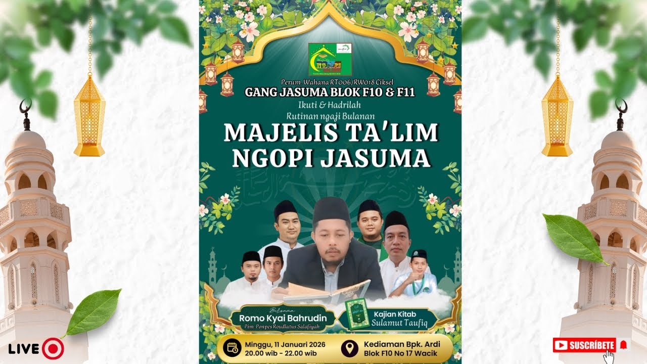 🔴 Live Rutinan Bulanan Majelis ta'lim Ngopi Jasuma Bersama Romo Kyai Bahrudin |Kitab Sulamut Taufiq