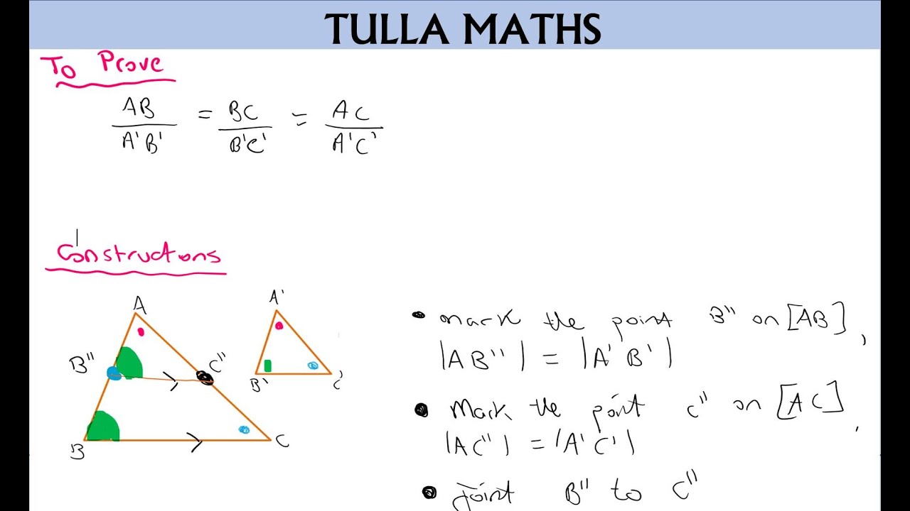 Theorem 13. Prove if two triangles are similar, then the lengths of their sides are proportional.