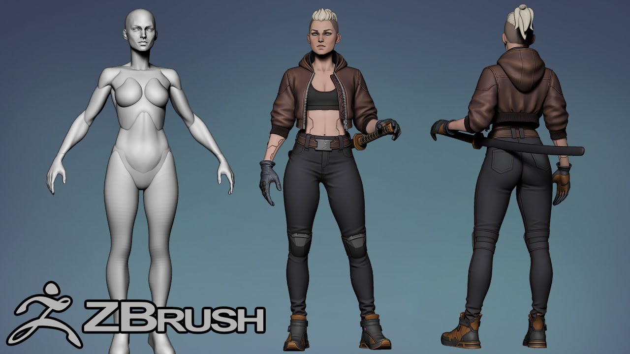 Stylized Female Character Creation in Zbrush (Part 02 Body Blockout)