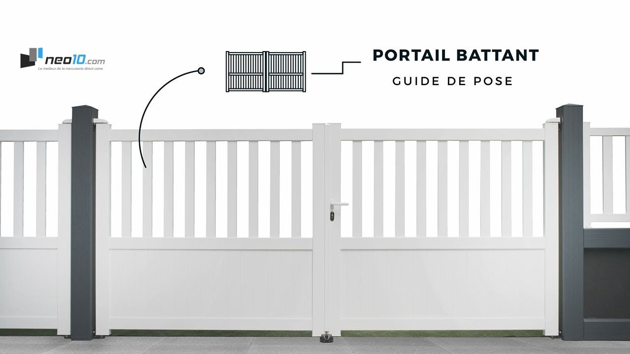 Portail battant aluminium vidéo de montage v1