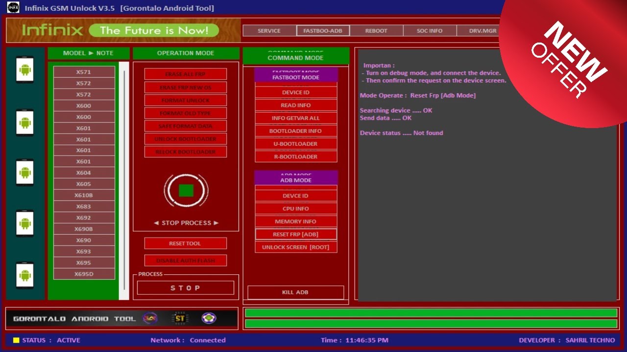 Infinix GSM Unlock Tool V3.5  New Unlocking, FRP , Formatting, Bootloader ,  IMEI Repair