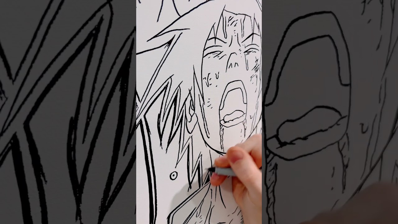 GIANT #sasuke / #itachi #manga redraw with sharpie