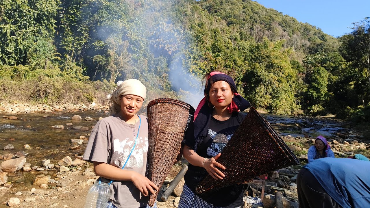 River side fishing with family+ picnic 