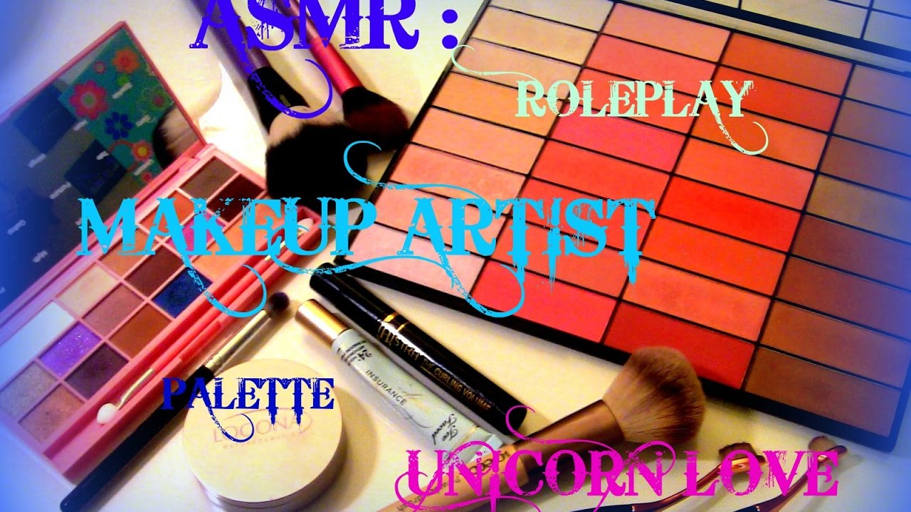 🎧 ASMR: Roleplay 👩 Makeup artist - palette Unicorn Love 🦄❤️ - whispering ita - tapping - brushing