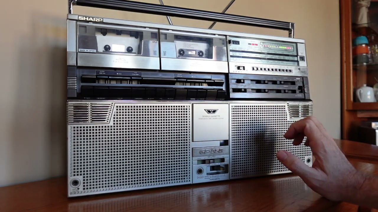 Sharp GF-555Twin Radio Cassette For Sale. 1980's Boombox Demonstrated Here. See Website for Details!