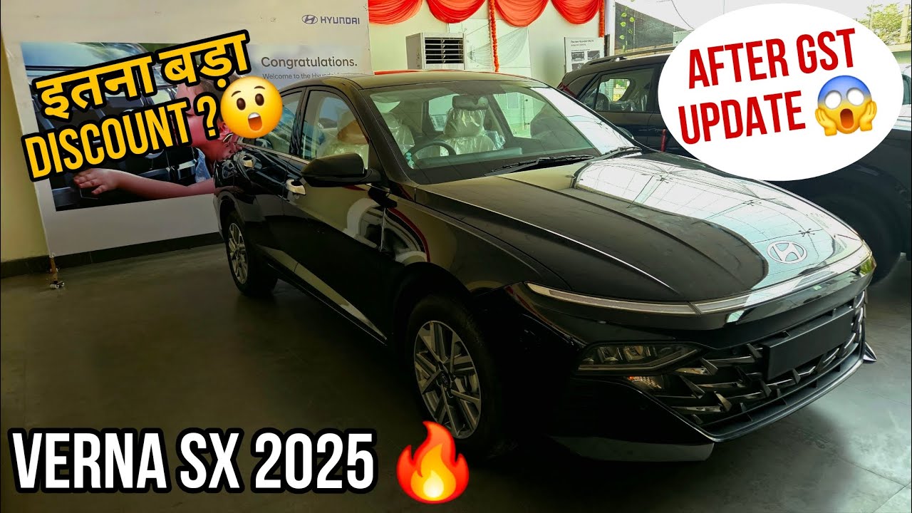 Black Hyundai Verna SX 1.5 Petrol 2025 | Full Review | Features, Price After GST & Discount Offer 🔥