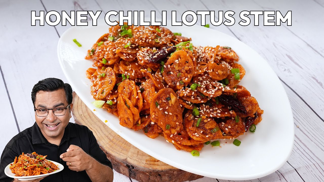 अब हर कोई खाना चाहेगा बार - बार कमल ककड़ी | Honey Chilli Lotus Stem | Easy Veg Chinese Snack