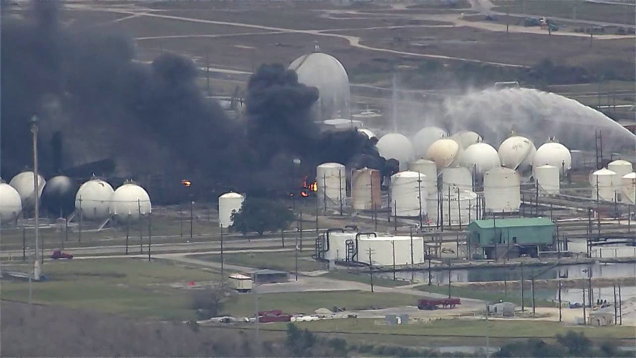 RAW AERIALS: Smoke continues to pour from TPC Group's Port Neches plant day after explosion