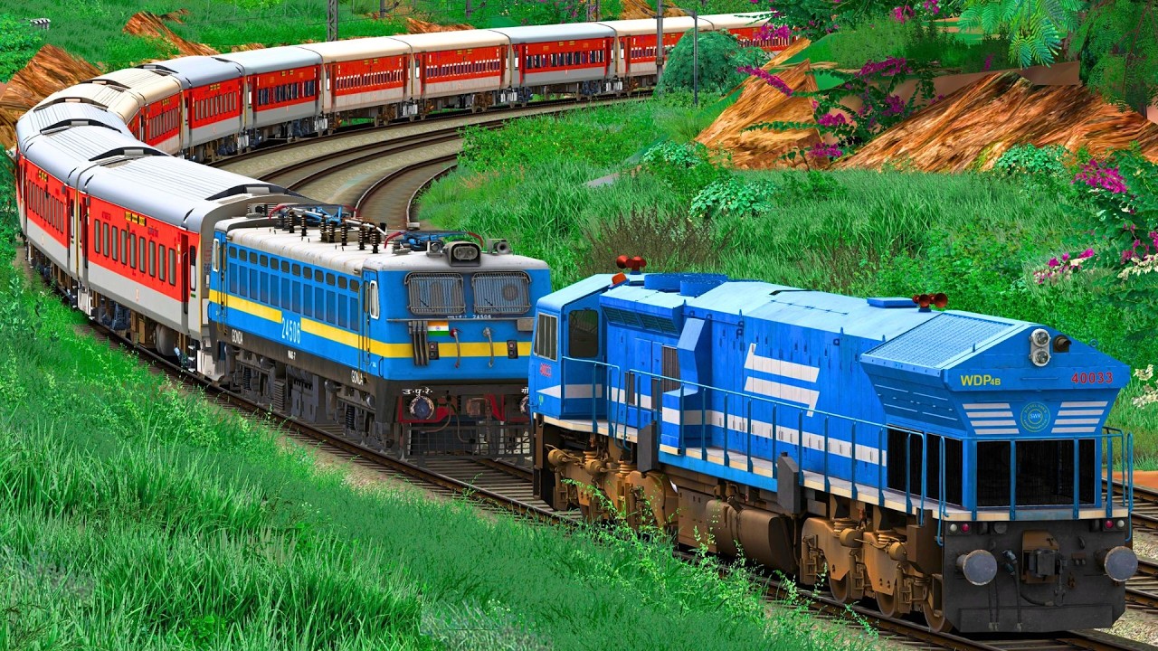 WAG7 to WDP4B LHB TRAIN LOCO CHANGE | BUMPY RAILROAD | RAILWORKS | INDIAN TRAIN SIMULATOR GAMEPLAY