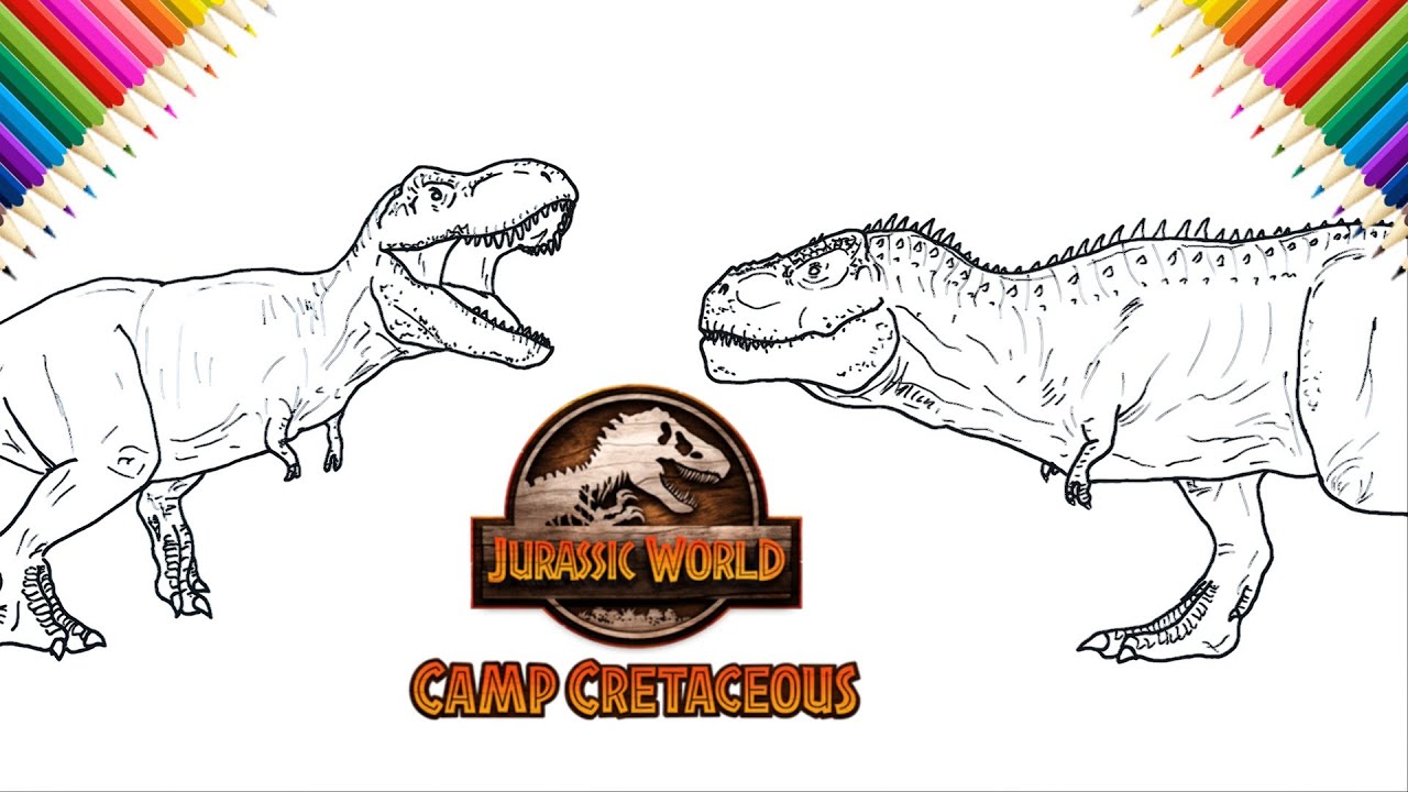 How to Draw TRex vs Tarbosaurus | Camp Cretaceous hidden adventure