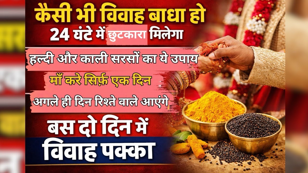 हल्दी और काली सरसों का यह उपाय, जल्दी शादी करने के लिए, करते ही रिश्ता आएगा।
