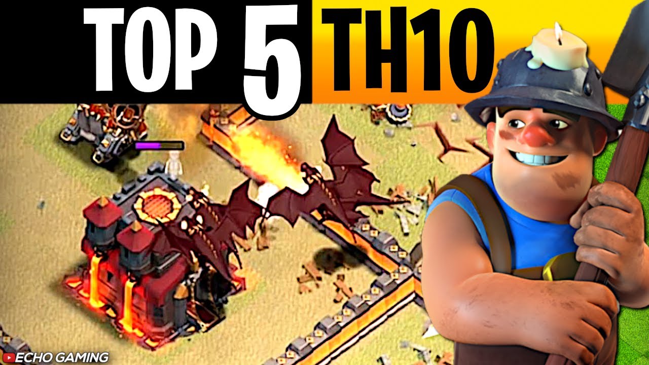 ⏫ Top 5 TH10 Attacks ☁️