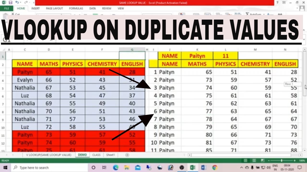 EXTRACT ALL DATA OF REPEATED LOOKUP VALUE USING VLOOKUP INEXCEL|VLOOKUP WITH DUPLICATE LOOKUP VALUES