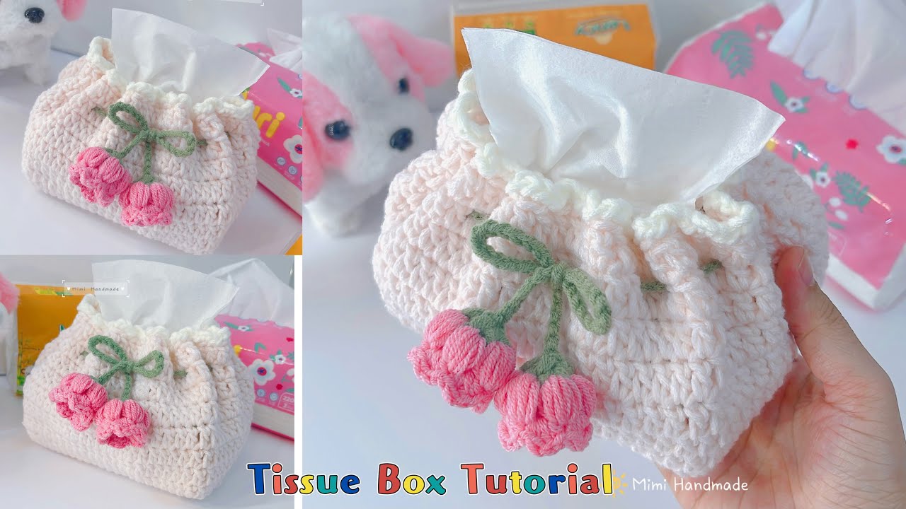 Móc Hộp Đựng Khăn Giấy Hoa Chuông 💟 Crochet Bluebells Tissue Box Cover Tutorial | QUICK & EAS