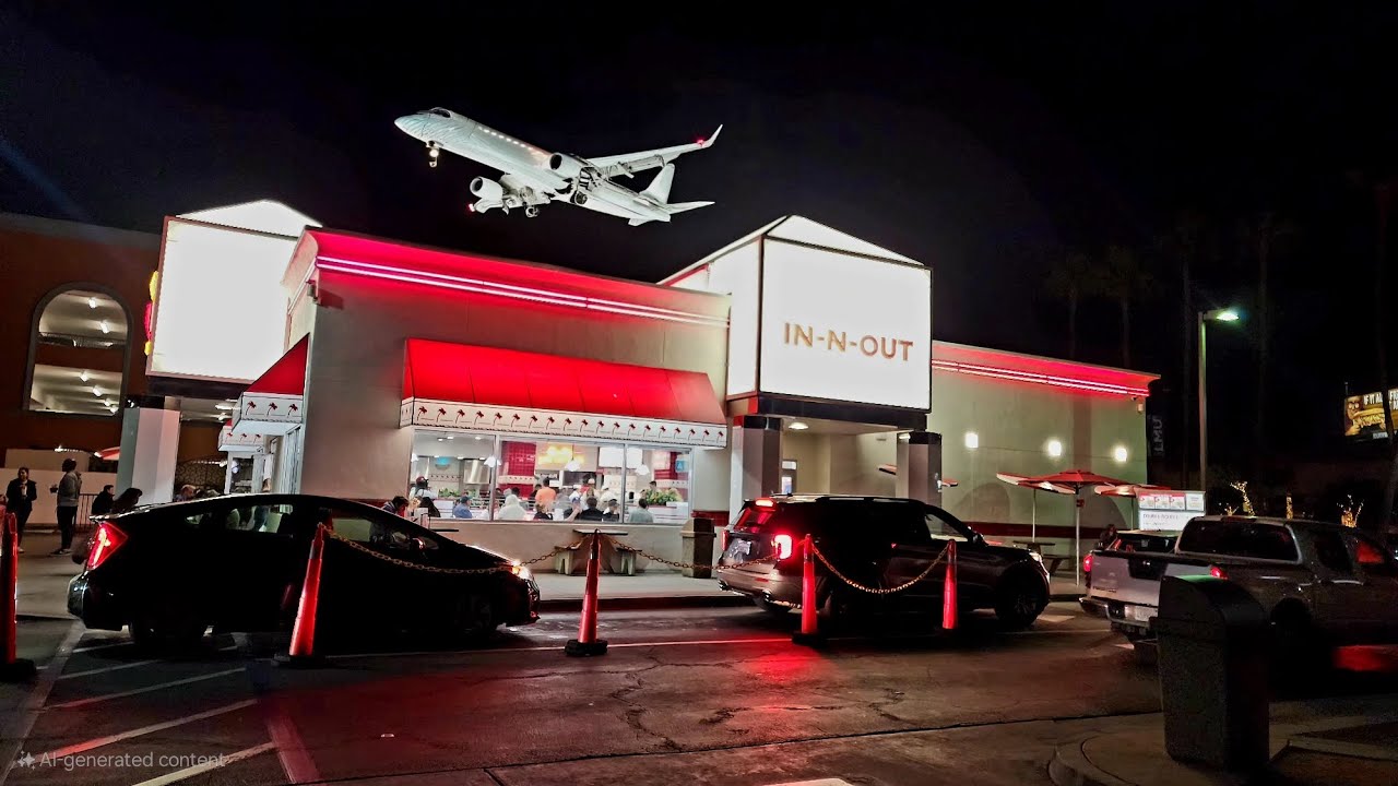 Night spotting from this famous LA In and Out. #laxplanespotting.