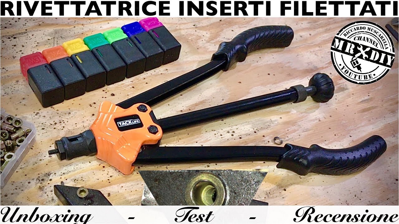 Rivettatrice per inserti filettati Tacklife. Pinza rivetti filetatti. Boccole filettate. Come si usa