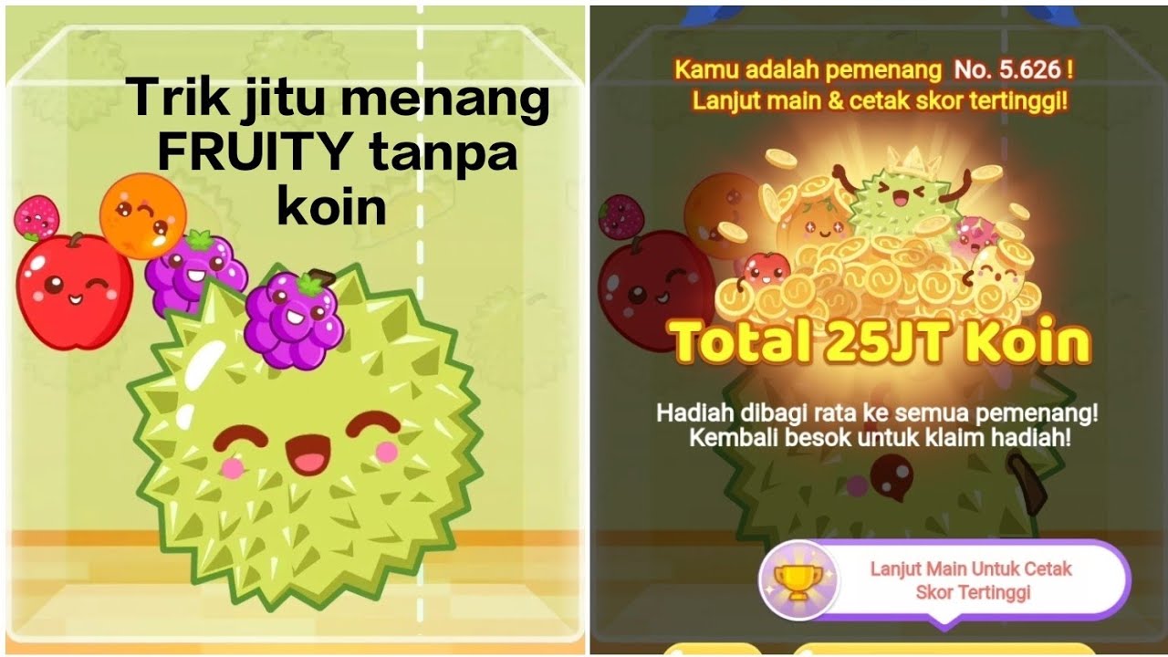TRIK JITU,  Mudah dan GRATIS Menang SHOPEE FRUIT dan dapat koin 25juta** TANPA KOIN apapun!!
