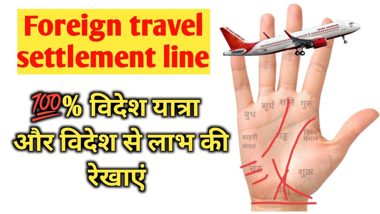 Foreign travel in palmistry | 💯% foreign settlement line | videsh yatra rekha in hand | palm reading