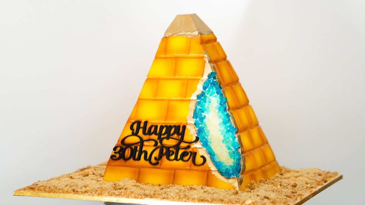 Sculpted Geode Pyramid Cake- Rosie's Dessert Spot
