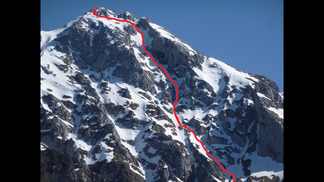 Pico Boru descenso en esquies cara Norte