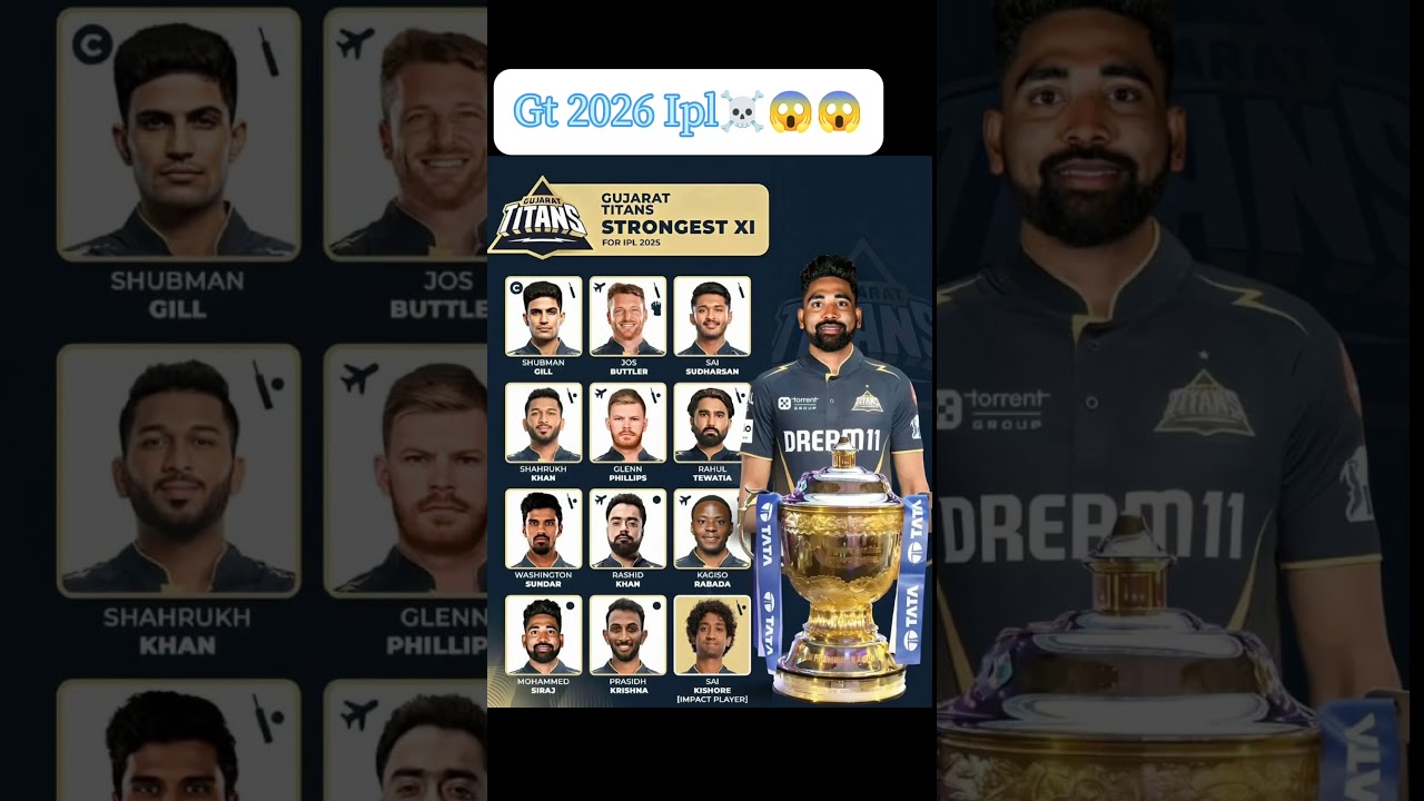 Gt Strongest playing 11 Ipl 2026☠️👀#shorts #cricket #cricketshorts #viral #gujrattitans #gtvsrcb