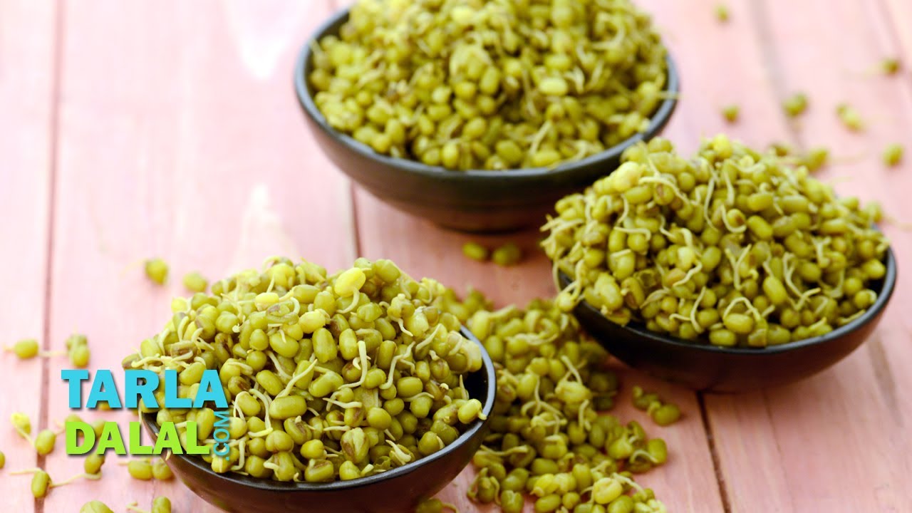 Sprouted and Boiled Moong/ Easy Way How to Sprout and Boil Moong by Tarla Dalal